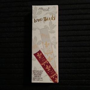 Pretty Vulgar Love Birds Lip Duo, Red Liquid Lipstick and Clear Lipgloss